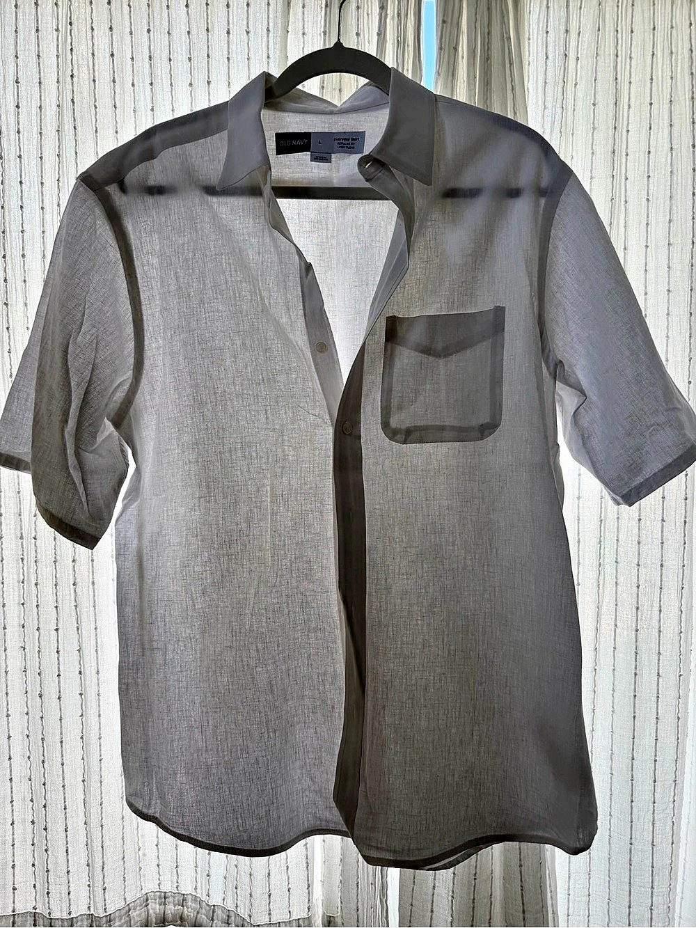 Old Navy Everyday Regular Fit Linen Blend Short Sleeve Shirt